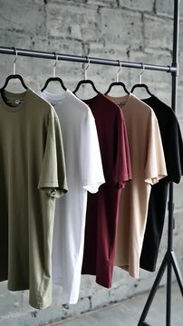 S&eacute;rie de t-shirts basiques de diff&eacute;rentes couleurs.