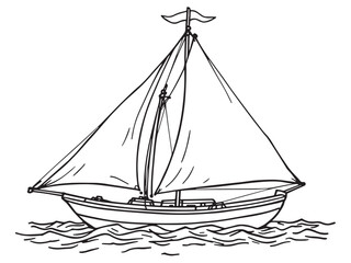 Classic Ship Minimal Drawing