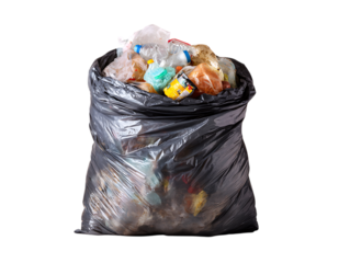 Bag of trash in white background