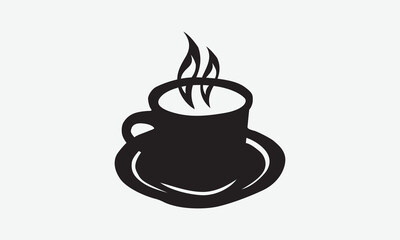 Coffee Silhouette, Handmade calligraphy vector illustration, bags, stationary as a poster.