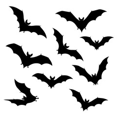 bats silhouettes vector