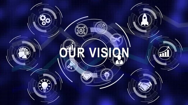 Conceptual graphic depicting business vision innovation and strategic development