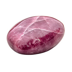 Obraz premium Pink Quartz Stone Polished Pebble Isolated transparent on white background