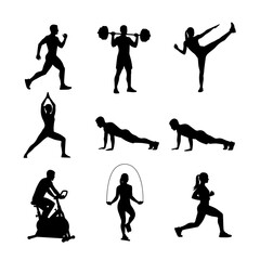 silhouettes of sport people