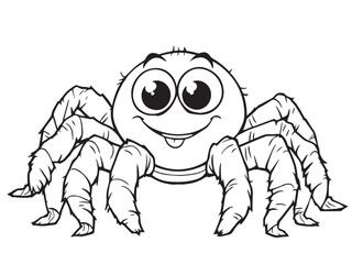 Spider Cartoon Line Art