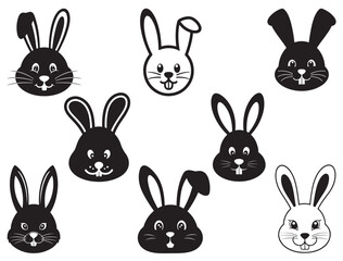 CUTE BUNNY FACE SILHOUETTE