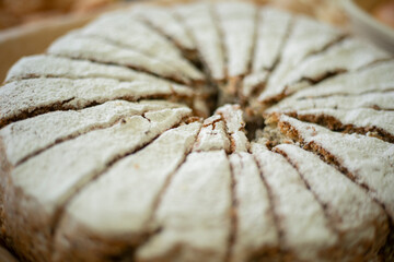 Sliced round cupcake. Sweet pastries. Pieces of cupcake.