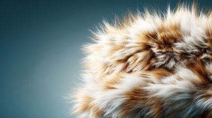 A detailed close-up of a soft and fluffy fur texture, showcasing the intricate patterns and colors that exude warmth and a sense of comfort and coziness.