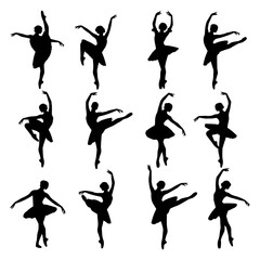 silhouettes of ballet dancers