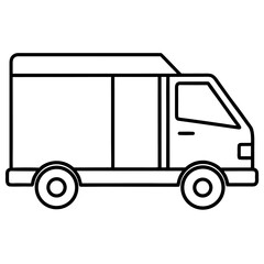 Minimalist line art of a delivery truck for commercial use