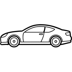 Minimalist race car line art with clean design