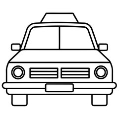 Minimalist line art of a taxi in a clean design style