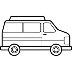 Minimalist line art ambulance illustration