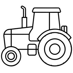 Minimalist line art tractor design