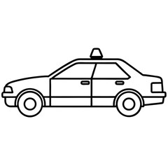 Minimal clean line art of a police car