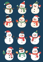Cheerful Snowman Collection for Holiday Season