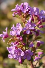 Obraz premium Vibrant Purple Flowers with Pink Undertones and Soft Natural Lighting