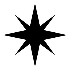 black and white star