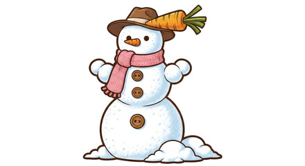 Isolated Cartoon Snowman