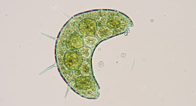 Light Microscope Image of a Desmid Algae Showing Its Unique Structure

