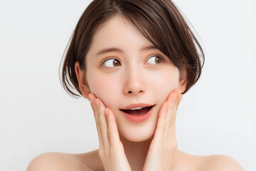 ぱっちりとした二重のアジア人女性、AI