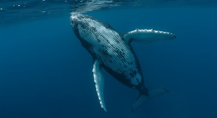 Naklejka premium Humpback whale underwater