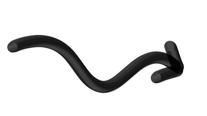 Digital Curved Arrow Black Metallic Icon PNG Artistic Glossy Symbol Isolated Stylish Background Modern Abstract Vector