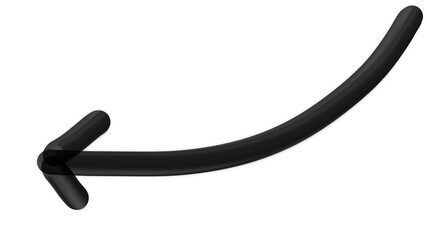 Graphic Curved Arrow Black Metallic Icon PNG Artistic Modern Stylish Unique Bold Isolated Symbol Background Elegant