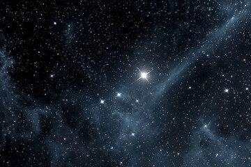 Obraz premium A starry night sky with a bright star in the center