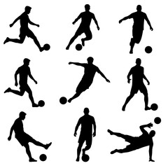Silhouette of athletes playing various sports in vector style