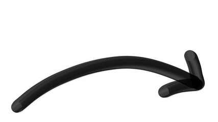 Symbol Curved Arrow Black Metallic Icon PNG Artistic Modern Stylish Unique Isolated Glossy Design Background Vector