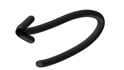 Unique Creative Curved Arrow Black Metallic Icon PNG Artistic Modern Stylish Bold Isolated Symbol Background Design