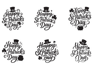 HAPPY ST.PATRICK'S DAY TYPOGRAPHY SILHOUETTE
