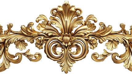 Seamless Golden Ornate Baroque Design Element