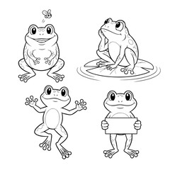 Silhueta de sapo. Rã abstrata sobre fundo branco