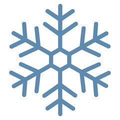 A vibrant and simple vector icon of a snowflake, representing a fun and playful approach to winter.