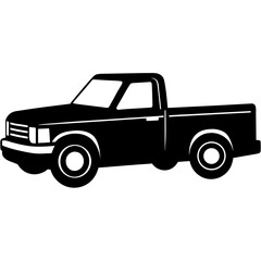 Classic pickup truck silhouette black design