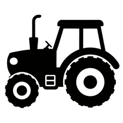 Black silhouette of a classic tractor