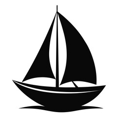 Classic sailboat silhouette with solid black fill
