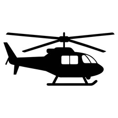Solid black helicopter silhouette graphic
