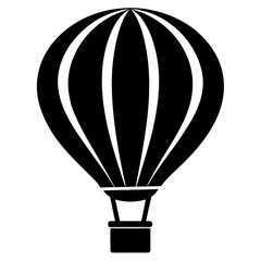 Solid black silhouette of a hot air balloon