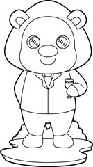 Lion Groom Suit Wedding Animal Vector Graphic Art Illustration