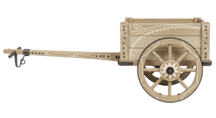 Isolated Wooden Cart