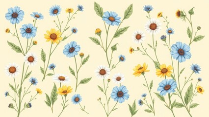 Beautiful floral arrangement of field blossoms