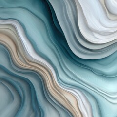 Obraz premium Abstract marble-like pattern with flowing teal, beige, and white streaks