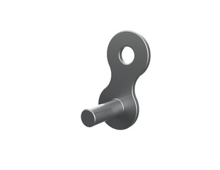 Robust Industrial Roller Chain Segment: Essential Mechanical Part for Heavy Duty Power Transmission and Engineering Systems. Strong Steel Links, Shiny Chrome Finish, Isolated on White for Design.