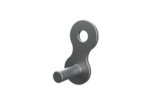 Robust Industrial Roller Chain Segment: Essential Mechanical Part for Heavy Duty Power Transmission and Engineering Systems. Strong Steel Links, Shiny Chrome Finish, Isolated on White for Design.