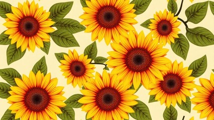 Obraz premium Romantic sunflower motif in natural style