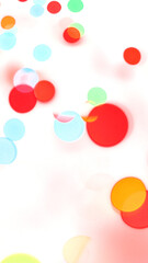 Colorful shiny glowing bokeh light overlay effect on transparent background design element