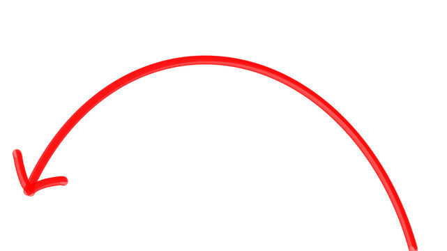 Symbol Red Curved Arrow Icon PNG Artistic Modern Stylish Design Unique Bold Isolated Vector Glossy Graphic Element Shape